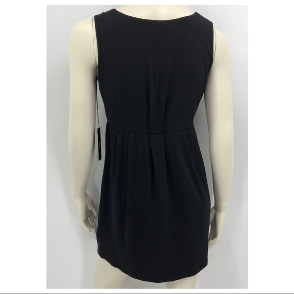 New BCBGMAXAZRIA Women’s M Black Party Draped Sheath Sleeveless Dress RN# 86297 - Picture 4 of 9